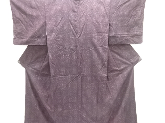 JAPANESE KIMONO / TSUMUGI / WOVEN DIAGONAL GRID